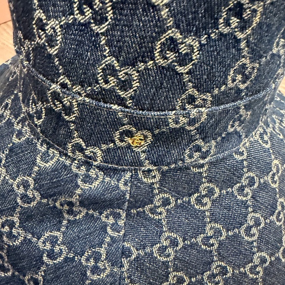 Gucci Denim Monogram Wide-Brim Hat - Picture 5 of 8